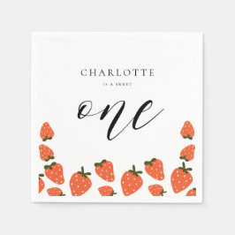 Aardbei 1e verjaardag servet