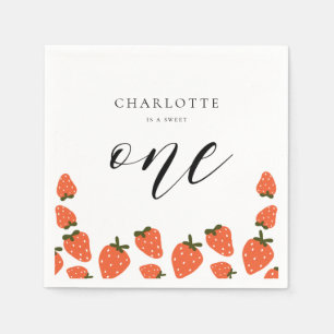 Aardbei 1e verjaardag servet