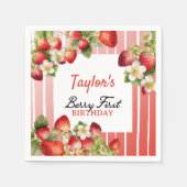 Aardbei 1e verjaardag servet (Voorkant)