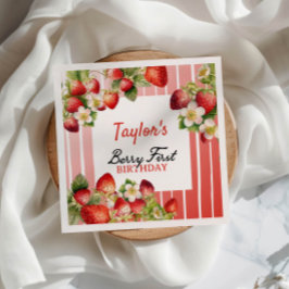 Aardbei 1e verjaardag servet