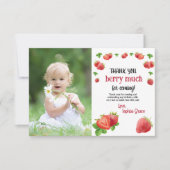 Aardbei 1e verjaardag Sweet Berry Bedankkaart (Voorkant)