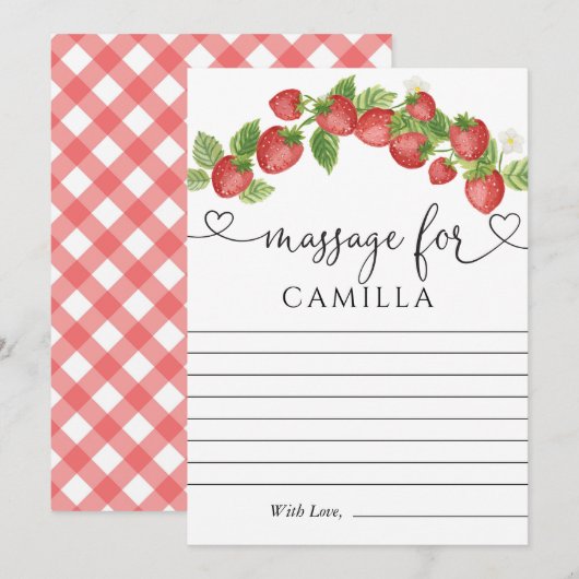 Aardbei 1e verjaardag Tijd in capsules Opmerking: Kaart (Voorkant / Achterkant)