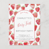 Aardbei 1e verjaardag uitnodiging (Voorkant)