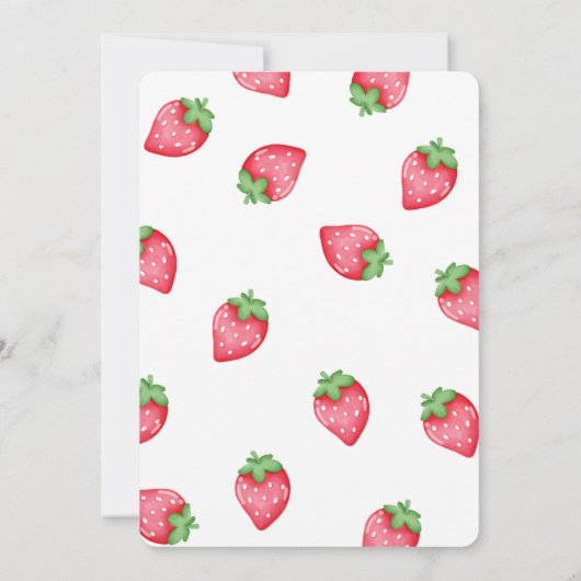 Aardbei 1e verjaardag uitnodiging (Achterkant)