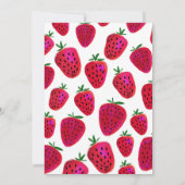 Aardbei 1e verjaardag uitnodiging (Achterkant)