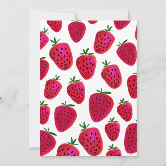 Aardbei 1e verjaardag uitnodiging (Achterkant)