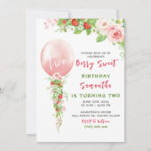 Aardbei 1e verjaardag uitnodiging (Voorkant)