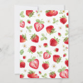 Aardbei 1e verjaardag Uitnodiging Berry Sweet (Achterkant)