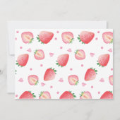 Aardbei 1e verjaardag Uitnodiging Berry Sweet (Achterkant)