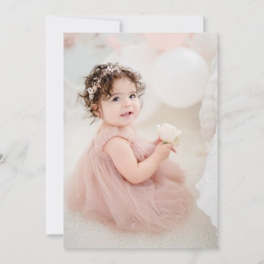 Aardbei 1e verjaardag Uitnodiging eerste Berry Swe (Achterkant)