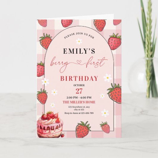 Aardbei 1e verjaardag van Berry eerste verjaardag (Voorkant)