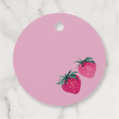 Aardbei 1e verjaardag van Berry First Bedankjes Labels (Achterkant)