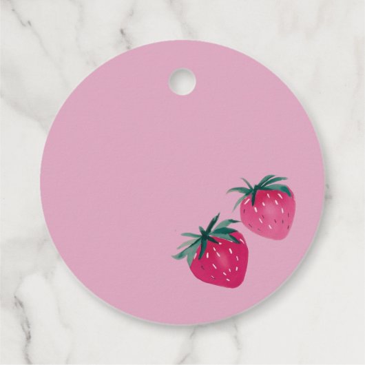 Aardbei 1e verjaardag van Berry First Bedankjes Labels (Achterkant)