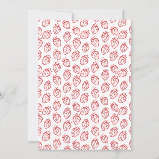 Aardbei 1e verjaardag van Berry First Kaart (Achterkant)