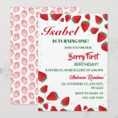 Aardbei 1e verjaardag van Berry First Kaart (Voorkant / Achterkant)