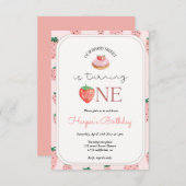 Aardbei 1e verjaardag van Berry First Kaart (Voorkant / Achterkant)