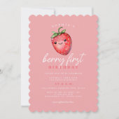 Aardbei 1e verjaardag van Berry First Kaart (Voorkant)