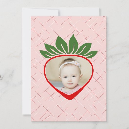 Aardbei 1e verjaardag van Berry First Kaart (Achterkant)