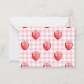 Aardbei 1e verjaardag van Berry First Notitiekaartje (Achterkant)