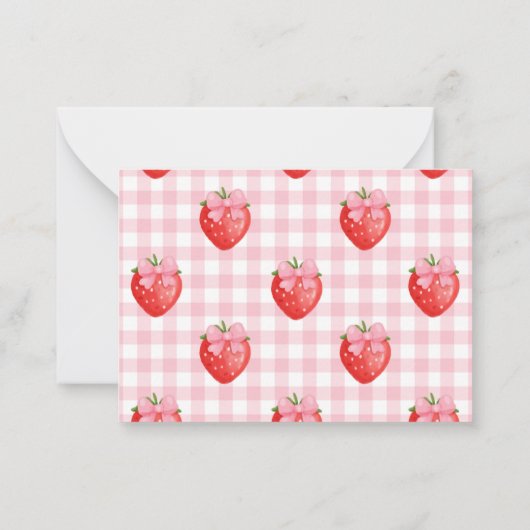 Aardbei 1e verjaardag van Berry First Notitiekaartje (Achterkant)