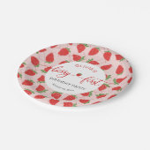 Aardbei 1e verjaardag van Berry First Papieren Bordje (Gekanteld)