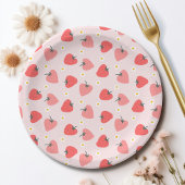 Aardbei 1e verjaardag van Berry First Papieren Bordje