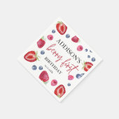 Aardbei 1e verjaardag van Berry First Servet (Hoek)