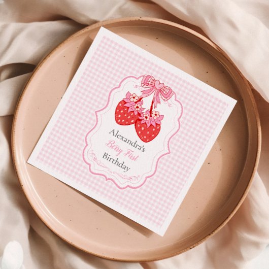 Aardbei 1e verjaardag van Berry First Servet