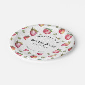 Aardbei 1e verjaardag van Berry First Sweet Pa Papieren Bordje (Gekanteld)