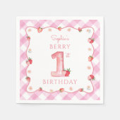 Aardbei 1e verjaardag van Berry First Sweet Servet (Voorkant)