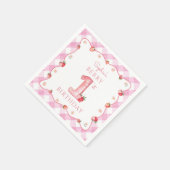 Aardbei 1e verjaardag van Berry First Sweet Servet (Hoek)