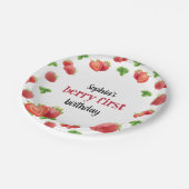 Aardbei 1e verjaardag van Berry Sweet Papieren Bordje (Gekanteld)