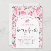 Aardbei 1e verjaardag van de eerste verjaardag van kaart (Voorkant)