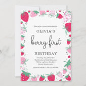 Aardbei 1e verjaardag van de eerste verjaardag van kaart (Voorkant)