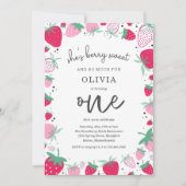 Aardbei 1e verjaardag van de eerste verjaardag van kaart (Voorkant)