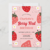 Aardbei 1e verjaardag van de eerste verjaardag van kaart (Voorkant)