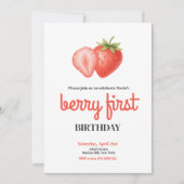 Aardbei 1e verjaardag van de eerste verjaardag van kaart (Voorkant)