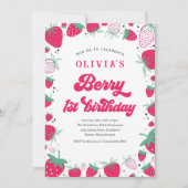 Aardbei 1e verjaardag van de eerste verjaardag van kaart (Voorkant)