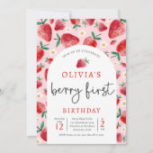 Aardbei 1e verjaardag van de eerste verjaardag van kaart (Voorkant)