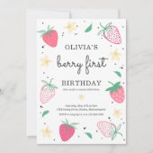 Aardbei 1e verjaardag van de eerste verjaardag van kaart (Voorkant)