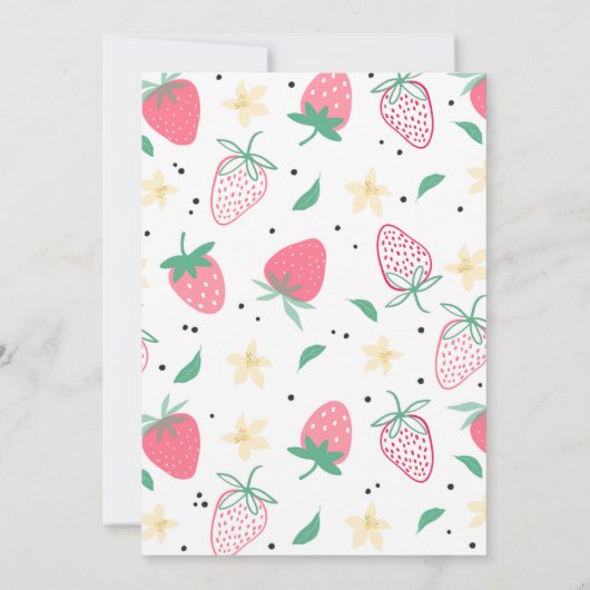 Aardbei 1e verjaardag van de eerste verjaardag van kaart (Achterkant)