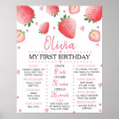 Aardbei 1e verjaardag van de Mijlsteen Poster (Voorkant)