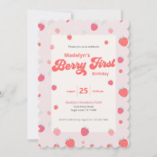 Aardbei 1e verjaardag zomer kaart