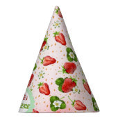 Aardbei 1e verjaardagsfeest Pet Feesthoedjes (Rechts)