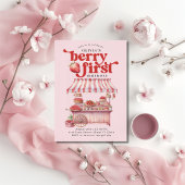 Aardbei 1e Verjaardagsfeestje Berry Eerste Meisje Kaart