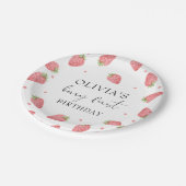 Aardbei 1e Verjaardagsfeestje Berry Paper Bord (Gekanteld)