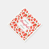 Aardbei 1e verjaardagsfeestje | Berry Pattern Servet (Hoek)