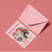 Aardbei 1e verjaardagsfeestje bes eerste bedankkaart