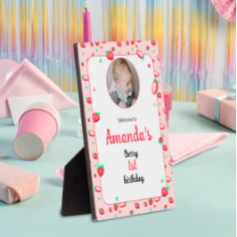 Aardbei 1e verjaardagsfeestje bes eerste fotoplaat