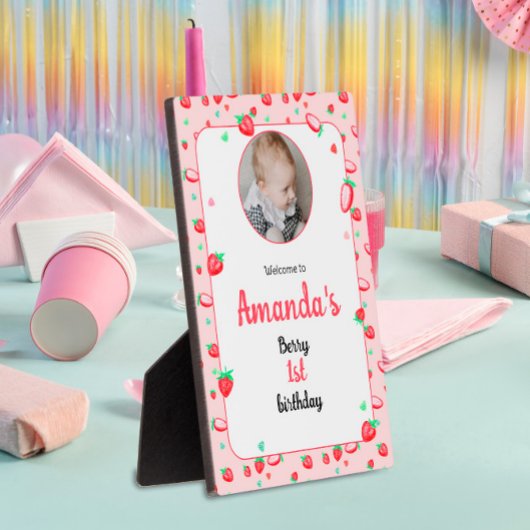 Aardbei 1e verjaardagsfeestje bes eerste fotoplaat